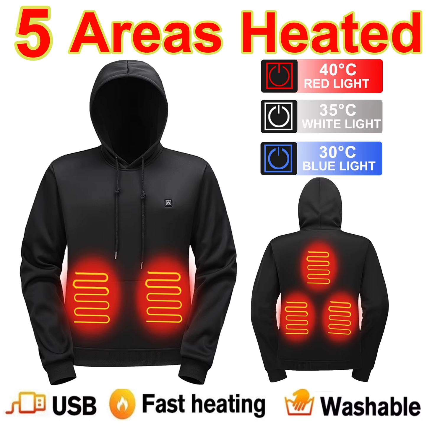 Heated Hoodies Heat Sweaters Men Women Winter Warm Heated Clothes Heat Jacket Heating Sportswear Heating Hoodies Heating Sweater