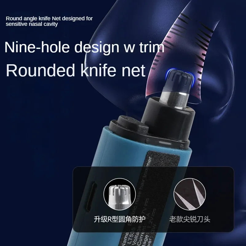 Nose Hair Trimmer USB Charging Dual-Edge Blades Electric Portable Men Mini Nose Hair Trimmer Face Care Kit Tools 7000 RPM