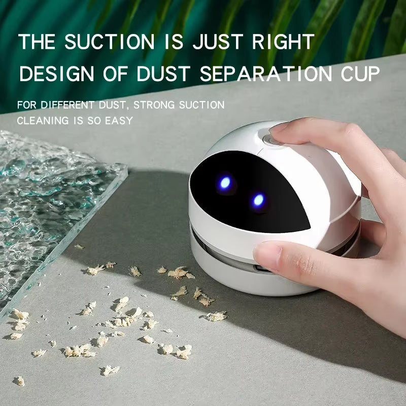 Desk Dust Vacuum with Clean Brush for Home Office Table Sweeper Desktop Cleaner Mini Vacuum Cleaner Desktop Cleaner USB Charging